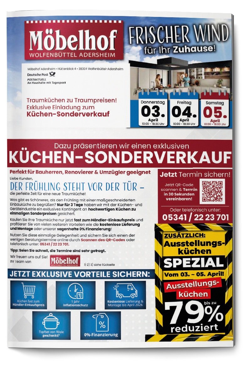 Möbelhof Adersheim KW13 2025 Küchen-Sonderverkauf