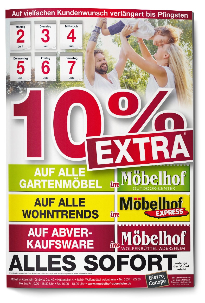 Möbel Adersheim Katalog Mai-Sparzeit bis Pfingsten